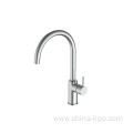 Contemporary Mixer Chrome Single Handle Brass Kitchen Faucet